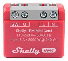 SHELLY 1PM Mini Gen4 Išmanusis jungiklis Raudona