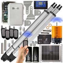 Dviejų varčių vartų variklis 2x2 m 400 kg + SOLAR SET + LED lempa + nuotolinio valdymo pultas