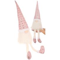 DEKORACINIS NYKŠTUKAS SHINY SANTA 38+20CM ROŽINIS 1045139