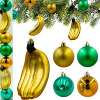 DEKORACINIS PLASTIKINIS KALĖDŲ ŽAISLIUKAS SAUGUS 7VNT BANANAI MICA 925360