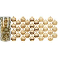 PLASTIKINIS DEKORATYVINIS KALĖDŲ EGLUTĖS ŽAISLIUKAS 6CM RINKINYS 35 VNT. AUKSINIS 7093736