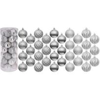 DEKORACINIS PLASTIKINIS KALĖDŲ EGLUTĖS ŽAISLIUKAS 6CM RINKINYS 35 VNT. SIDABRINIS 7093798