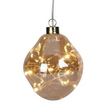 STIKLINIS KALĖDŲ EGLUTĖS ŽAISLIUKAS LAŠO FORMOS LED 10CM GOLD 209700