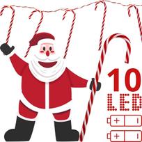 GIRLIANDA 10 LED SALDAINIAI LAZDELĖS EGLUTEI ŠILTA BALTA LUCA 642237