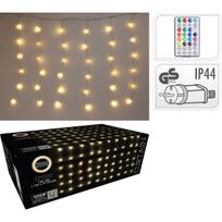 KALĖDINĖS LEMPUTĖS ŠVIESOS UŽUOLAIDA LAUKUI/VIDUI 144 LED 120X120CM SU NUOTOLINIO VALDYMO PULTELIU ŠILTA BALTA 232074