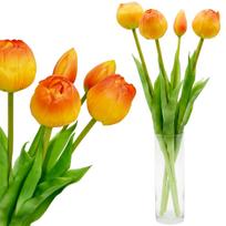 5 PEONIOWYCH TULIPANŲ PUOKŠTĖ ORANŽINĖ 39CM KAIP GYVI PAVASARIO DEKORACIJA 1075143