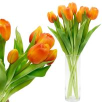 7 ORANŽINIŲ TULIPANŲ PUOKŠTĖ 31CM KAIP GYVI PAVASARIO DEKORACIJA 1074986