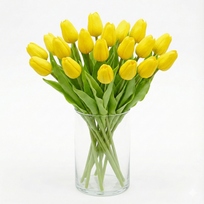 GELTONA TULPĖ 31CM KAIP GYVA PAVASARINĖ DEKORACIJA 1075099
