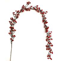 RAUDONŲ ŠALTALANKIŲ UOGŲ GIRLIANDA ŠAKELĖ 160CM 1028194