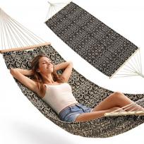 VIENGUBAS SODO HAMAKAS 200X100CM SU SKERSINIU ETNO JUODAS-BALTAS 1078106 1078106