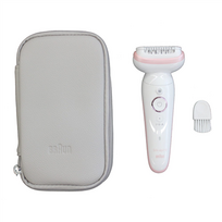 BRAUN Epilator | SES9000 Silk-épil 9 SkinSpa | Operating time (max.) 50 min | Power levels: 2 | Wet  AND  Dry | White/Pink