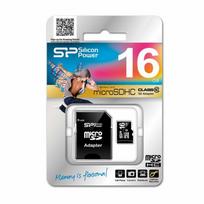 SILICON POWER SP016GBSTH010V10-SP 16GB MicroSDHC Class 10 with SD adapter
