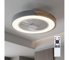 Brilagi - reguliuojamas LED šviestuvas su ventiliatoriumi LED/38W/230V 50 cm pilka/ąžuolas + nuotolinis pultas