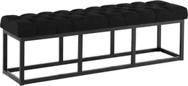 Sėdimas suoliukas | Juodas audinys, metalinis rėmas, 150 cm
