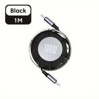 100W PD USB-C krovimo laidas,  Juoda