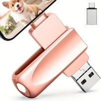 USB laikmena 3-in-1 USB atmintinė telefonams,  Rožinis