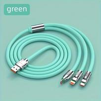 Nešiojamas 3-in-1 greito krovimo USB laidas,  Žalias