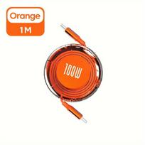 100W PD USB-C krovimo laidas,  Oranžinė