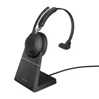 Ausinės Jabra Evolve2 65 USB-A UC Mono su Charging Stovas - Juodas