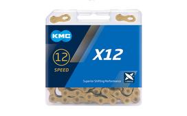 KMC X12 Ti-N Gold grandinė / 12 pavarų / 1/2" x 11/128" / 126L / 5.2 mm / Missing Link