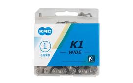 KMC K1 Wide grandinė / 1 pavaros / 1/2" x 1/8" / 110L / 9.5 mm / Silver-Black / MissingLink sujungimas