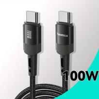 USB C greito įkrovimo laidas,  Juoda