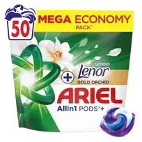 Skalbimo kapsulės Ariel All-in-1 Pods Touch Of Lenor Gold Orchid, 50 vnt.