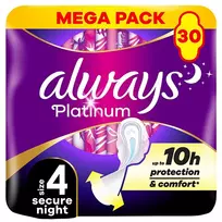 Always - Platinum Ultra Secure Night Mega sanitary pads 30 pcs