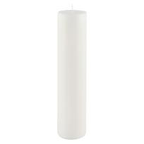 Balta žvakė Ego Dekor Cylinder Pure, degimo trukmė 92 val.