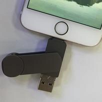 USB laikmena 3-in-1 USB atmintinė telefonams,  Juoda