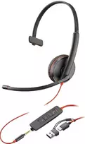 Ausinės Hewlett Packard (HP) „Poly Blackwire 3215“ USB-C laidas + 3,5 mm kabelis + USB-C/A laidas