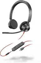 „Hewlett Packard“ (HP) „HP Poly Blackwire 3325“ stereofoninis „Microsoft Teams“ sertifikuotas USB-C Ausinės +3,5 mm kištukas + USB-C/A adapteris