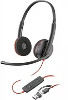 Ausinės HP Poly Blackwire 3220 stereo USB-C  + USB-C/A adapteris, juodos spalvos