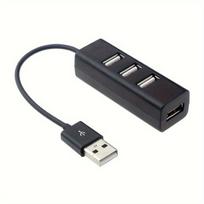 4 prievadų USB šakotuvas su jungikliais,  Juoda