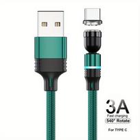 Magnetinis 540° sukamas USB-C laidas,  Žalias