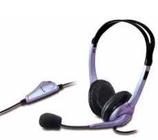 Genius HS-04S ausinės su mikrofonu, przewodowa, juoda-sidabrinė, 1x 3.5 mm jack