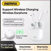 Belaidės TWS ausinės REMAX CozyBuds W5 Bluetooth 5.3 su belaidžiu įkrovimo dėklu: Spalva - Balta