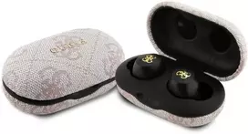 Ausinės Bluetooth TWS + ENC Guess 4G Metal GUTWSP4EGP rožinės spalvos