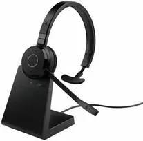 Jabra Evolve 65 TE MS Mono Link390a Belaidės ausinės, Bluetooth, USB-A, Charging Stovas, Juoda