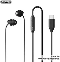 Laidinės miego ausinės REMAX RM-619a su USB Type-C, juoda