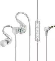 MEE garso ausinės MEE Audio M6-R3 Sportinės į ausis įdedamos ausinės su nuotolinio valdymo pulteliu, IPX5 - Clear
