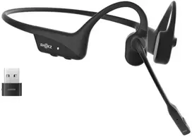 SHOKZ OpenComm2 UC 2025 Upgrade Belaidės Bluetooth Bone Conduction Vaizdo konferencijos Ausinės su USB-C įkrovimo prievadu ir USB-A adapteriu | 16 val. pokalbio laikas, 29 m Belaidės diapazonas, 1 val. įkrovimo laikas | Apima triukšmą slopinantį mikrofoną Boom ir Dongle, Juodas