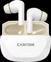 CANYON ausinės HEXAGON 7 TWS ANC+ENC belaidis įkrovimas baltas smėlio spalvos