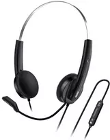 Genius HS-220U AI ausinės su mikrofonu, przewodowa, juoda, 2.0, zamykane, USB - C