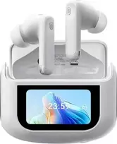 Blackview ausinės „AirBuds 12 TWS BT 5.4“ su LCD ekranu, baltos, 400mAh „Bluetooth“ laisvų rankų įranga