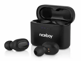 Niceboy HIVE Podsie 4 juoda / Ausinės belaidės su mikrofonu / TWS / Bluetooth 5.4 / IP54 / etui ładujące