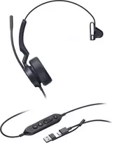 Yealink UH44 Mono Teams USB-C/A ausinės, Laidinės, 20–20 000 Hz, Biuras / Skambučių centras, 127 g, Ausinės, Juoda