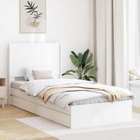 Lovos rėmas su saugojimu ir nugara Balta 75 x 190 cm