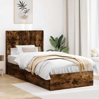 Lovos rėmas su saugojimu ir nugara Dūminio ąžuolo 100 x 200 cm