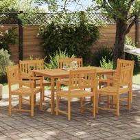 Lauko suolas 6 pcs Natūrali 56 x 55,5 x 90 cm